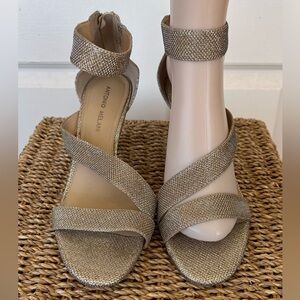 ANTONIO MELANI Gold Strappy Heels
